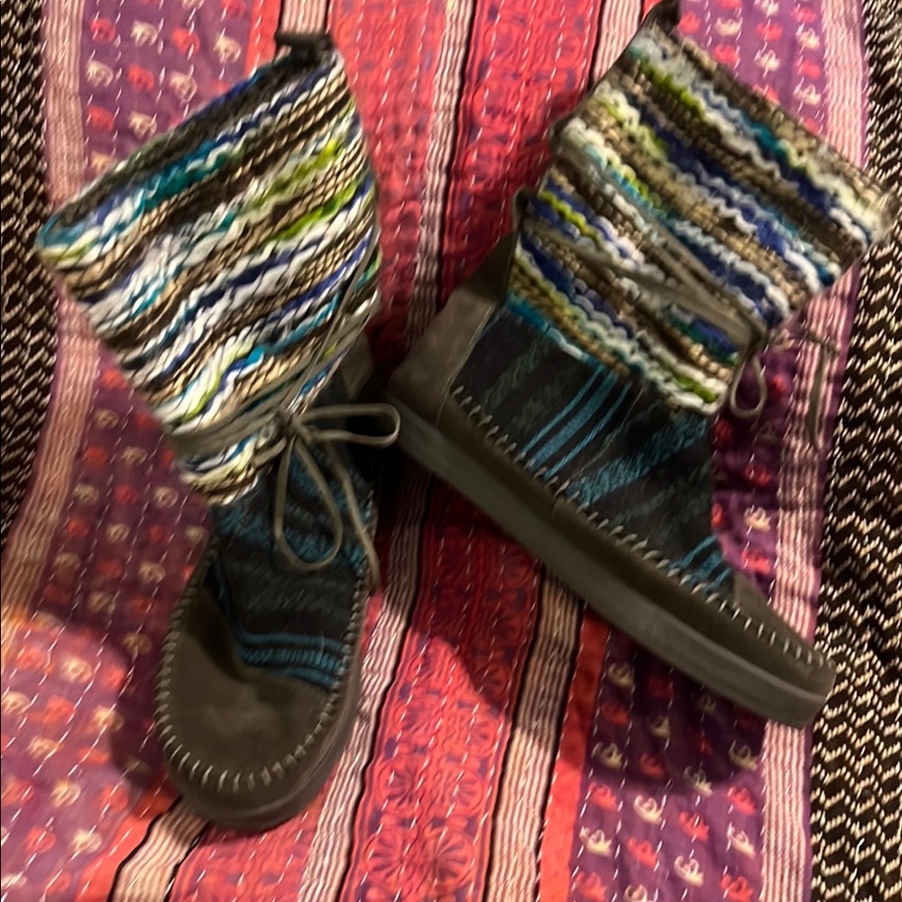 Colorful Striped Women’s Boots